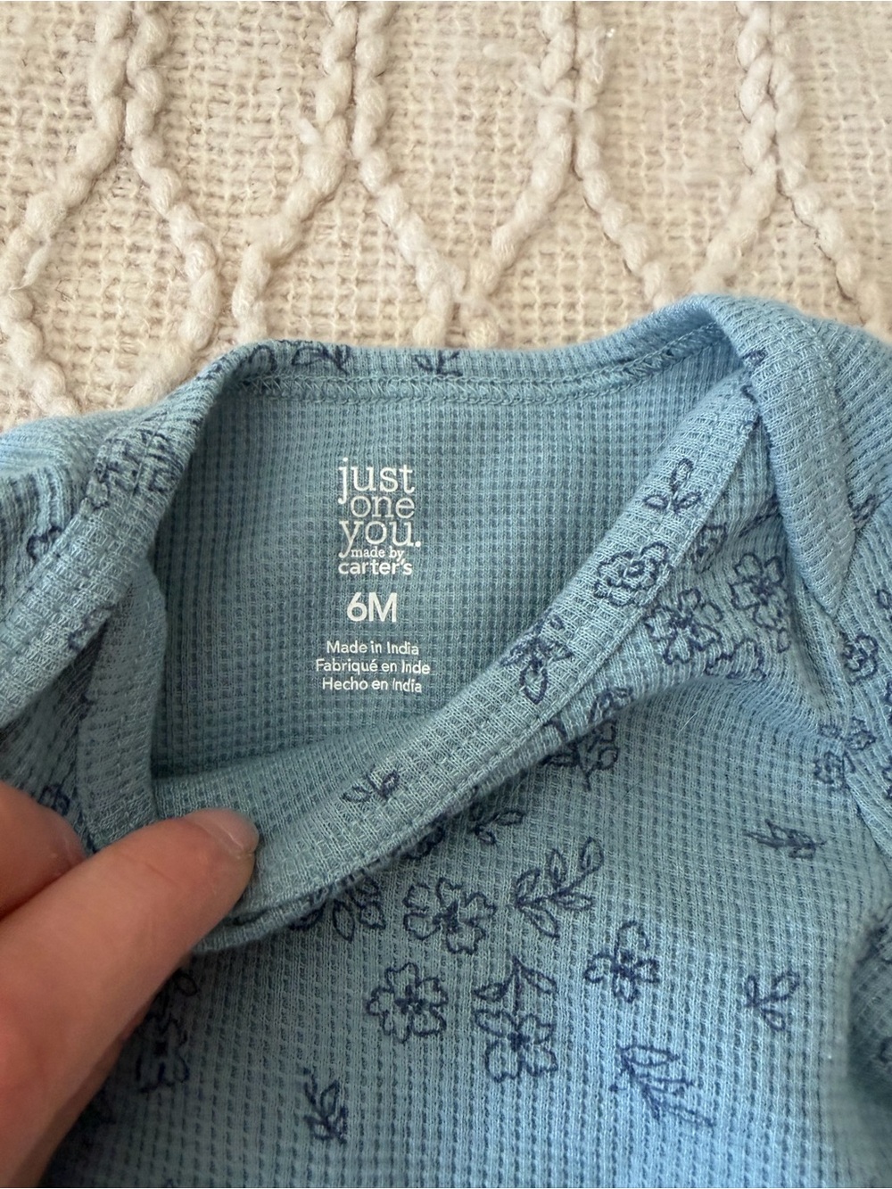 Blue Floral Ribbed Kids Matching Set - Picture 3 of 4